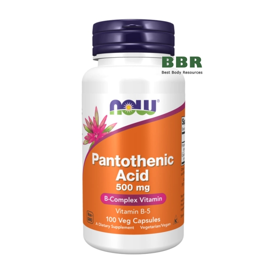 Pantothenic Acid 500mg 100 Veg Caps, NOW Foods фото