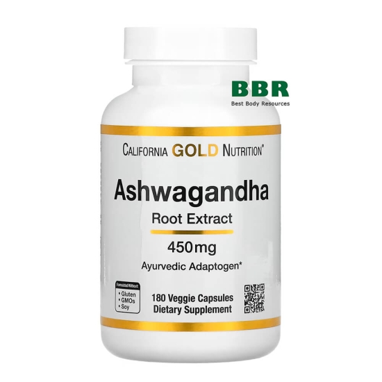 Ashwagandha 450mg 180 Veg Caps, California GOLD Nutrition фото
