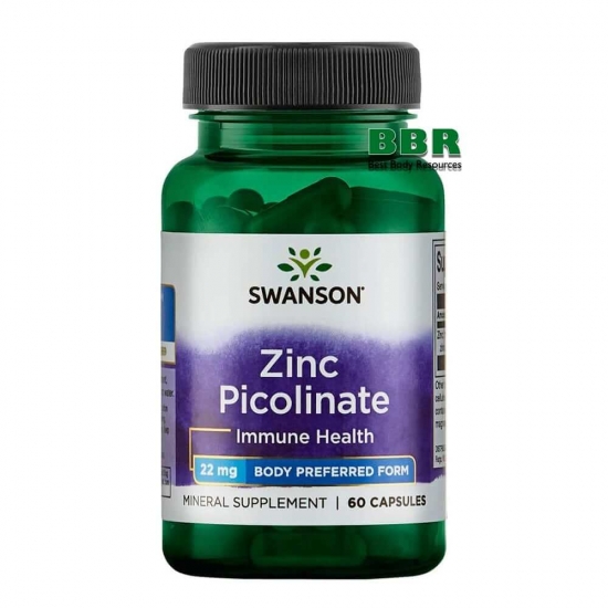 Zinc Picolinate 22mg 60 Caps, Swanson фото