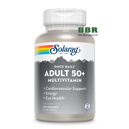 Once Daily Adult 50 plus Multivitamin 90 Veg Caps, Solaray картинка Once Daily Adult 50 plus Multivitamin 90 Veg Caps, Solaray фото