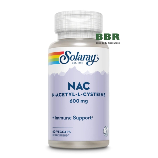NAC N-Acetyl-L-Cysteine 600mg 60 Veg Caps, Solaray фото