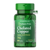 Chelated Copper 2mg 100 Tabs, Puritans Pride