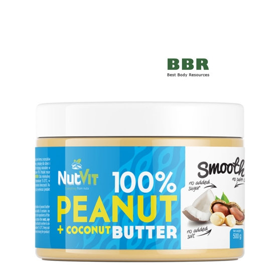 NutVit 100% Peanut + Coconut Butter 500g, OstroVit фото