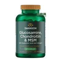 Glucosamine, Chondroitin & MSM With Hyaluronic Acid and Collagen 90 Caps, Swanson