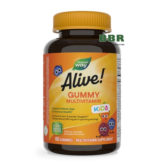 Alive Kids Gummy Multivitamin 60 Gummies, Nature's Way картинка Alive Kids Gummy Multivitamin 60 Gummies, Nature's Way фото