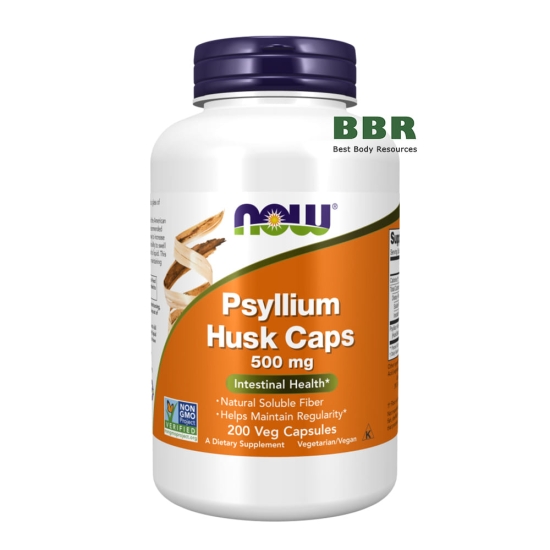 Psyllium Husk 500mg 200 Veg Caps, NOW Foods фото