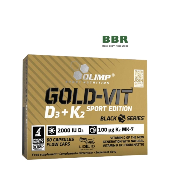 Gold Vit D3 plus K2 MK7 60 Caps, Olimp картинка Gold Vit D3 plus K2 MK7 60 Caps, Olimp фото