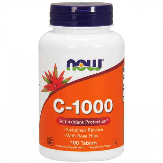Vitamin C-1000 With Rose Hips 100 Tab, NOW Foods фото