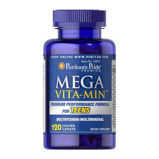 Mega Vita-Min Multivitamins for Teens 120 Tabs, Puritans Pride фото