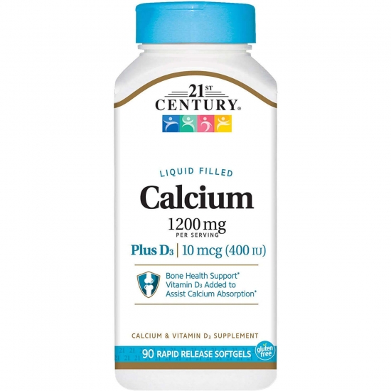 Calcium 1200mg Plus D3 10mcg 90 Softgels, 21st Century фото