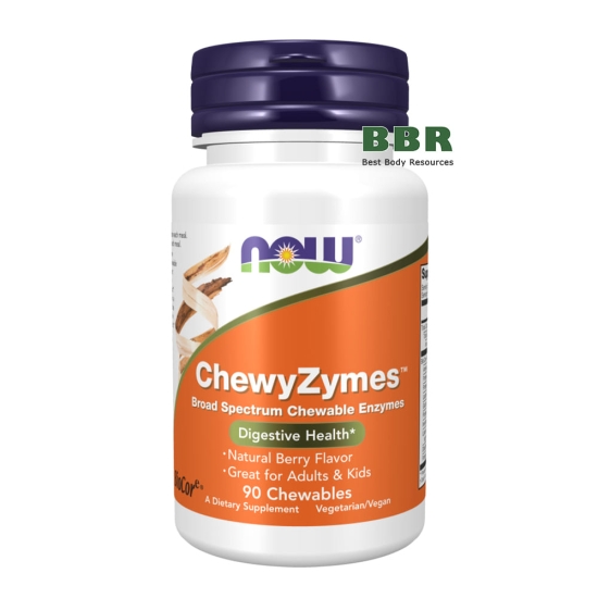 ChewyZymes 90 Chewables, NOW Foods фото
