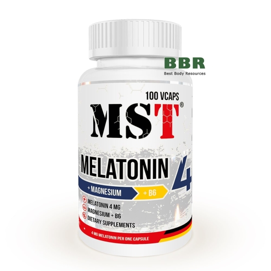 Melatonin 4mg Magnesium B6 100 Caps, MST фото