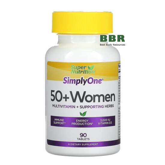 SimplyOne 50+ Women Multivitamin 90 Tabs, Super Nutrition фото