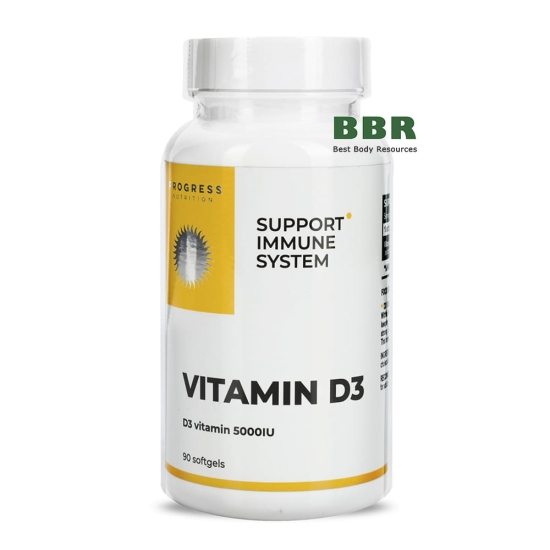 Vitamin D3 5000iu 90 Softgels, Progress Nutrition картинка Vitamin D3 5000iu 90 Softgels, Progress Nutrition фото