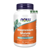 Magnesium Malate 1000mg 180 Tabs, NOW Foods
