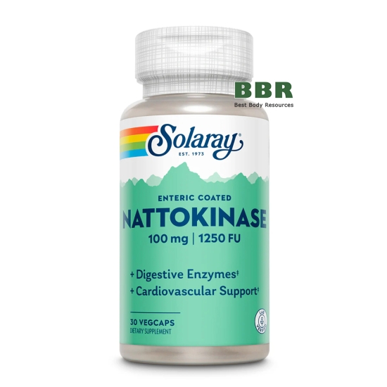 Nattokinase 100mg 1250fu 30 Veg Caps, Solaray картинка Nattokinase 100mg 1250fu 30 Veg Caps, Solaray фото
