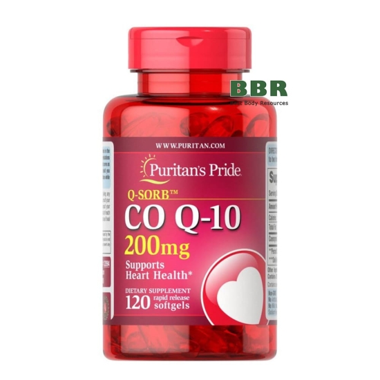 Q-SORB Co Q10 200mg 120 Softgels, Puritans Pride фото