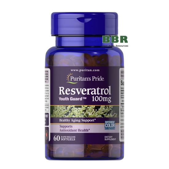 Resveratrol 100mg 60 Softgels, Puritans Pride фото