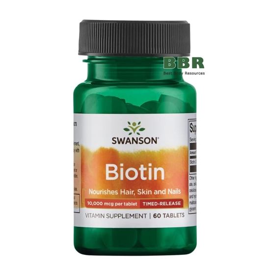 Biotin 10000mcg 60 Tabs, Swanson фото