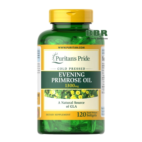 Evening Primrose Oil 1300mg 120 Softgels, Puritans Pride фото