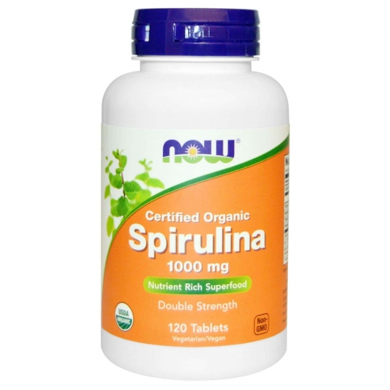 Spirulina 1000mg 120 Tab, NOW Foods фото