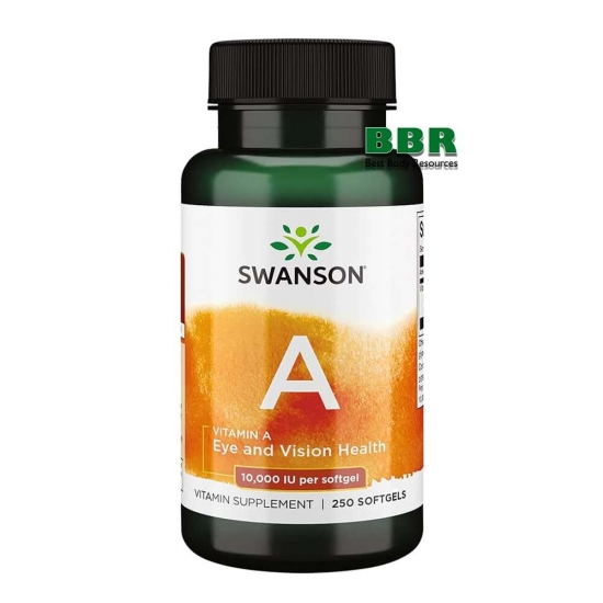 Vitamin A 10000iu 250 Softgels, Swanson (Softgels) фото