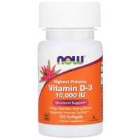 Vitamin D-3 10000IU 120 Softgels, NOW Foods