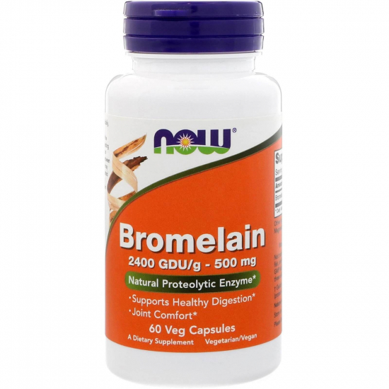 Bromelain 500mg 60 Caps, NOW Foods фото