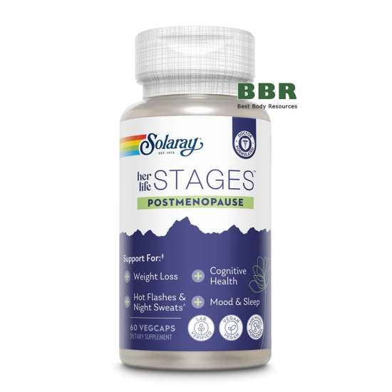 Her Life Stages Postmenopause 60 Veg Caps, Solaray фото