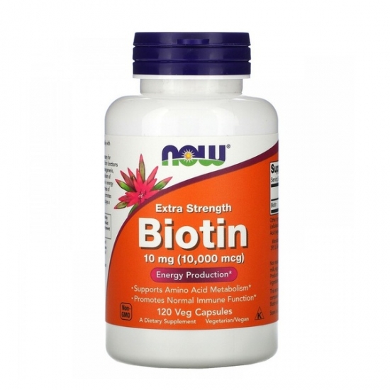 Biotin 10000mcg 120 Caps, NOW Foods фото