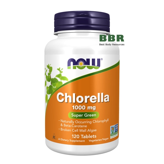 Chlorella 1000mg 120 Tabs, NOW Foods фото
