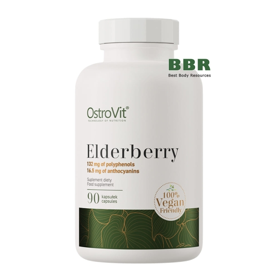 Elderberry Extract 330mg 90 Caps, OstroVit картинка Elderberry Extract 330mg 90 Caps, OstroVit фото