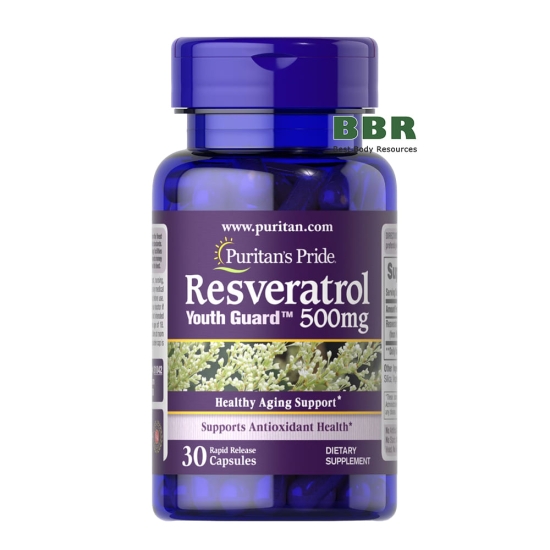 Resveratrol 500mg 30 Caps, Puritans Pride фото