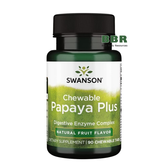 Papaya plus Enzymes 90 Chewable Tabs, Swanson фото