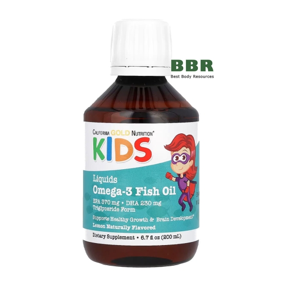 Kids Liquids Omega 3 Fish Oil 200ml, California GOLD Nutrition фото