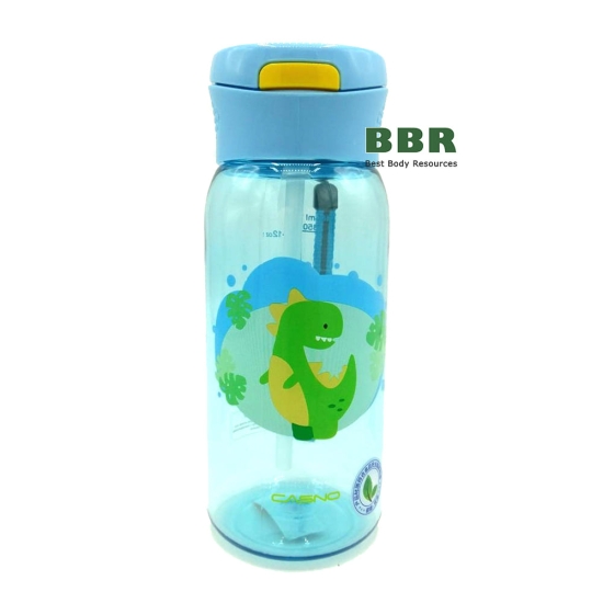 Бутылка для воды с трубочкой KXN-1195 Дино 400ml, Casno фото