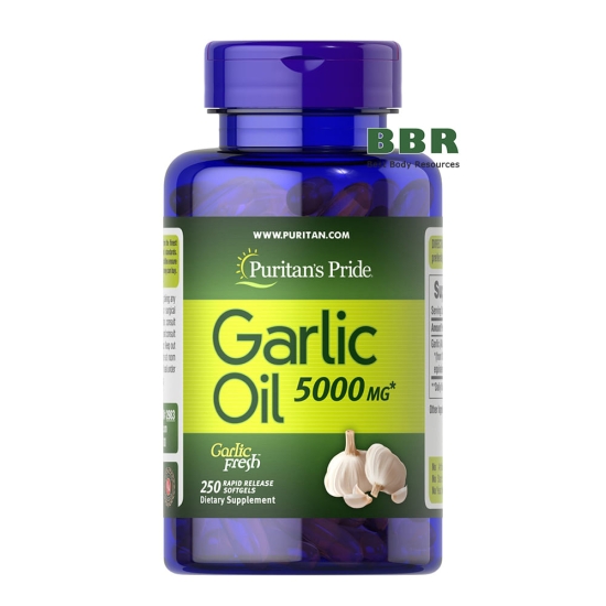 Garlic Oil 5000mg 250 Softgels, Puritans Pride фото