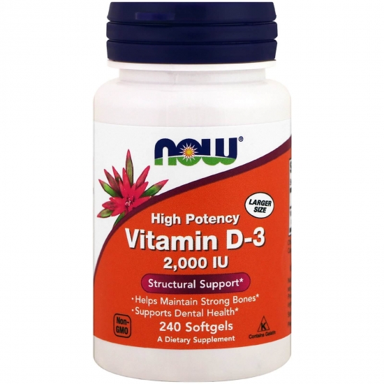 Vitamin D-3 2000IU 240 Softgels, NOW Foods картинка Vitamin D-3 2000IU 240 Softgels, NOW Foods фото