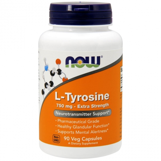 L-Tyrosine 750mg 90 Caps, NOW Foods картинка L-Tyrosine 750mg 90 Caps, NOW Foods фото