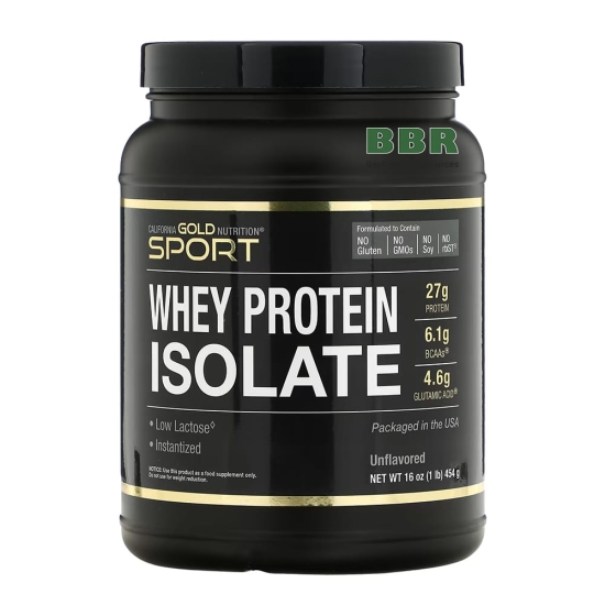 Whey Protein Isolate 454g, California GOLD Nutrition фото