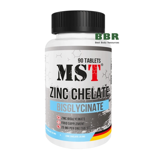 Zinc Chelate Bisglycinate 25mg 90 Tabs, MST фото