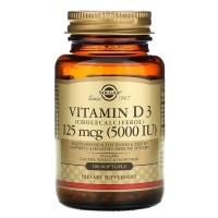 Vitamin D-3 (Cholecalciferol) 5000iu 100 Softgels, Solgar (Softgels)