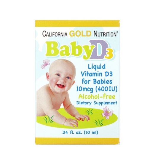 Liquid Vitamin D3 for Babies 400iu 10ml, California GOLD Nutrition фото