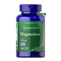 Magnesium 250mg 200 Tabs, Puritans Pride