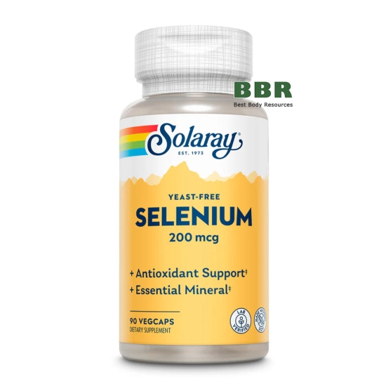 Yeast-Free Selenium 200mcg 90 Veg Caps, Solaray картинка Yeast-Free Selenium 200mcg 90 Veg Caps, Solaray фото