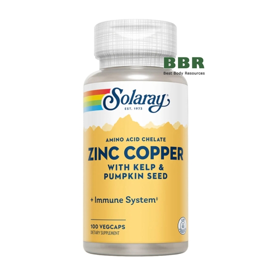 Zinc Copper with Kelp and Pumkin Seed 100 Veg Caps, Solaray картинка Zinc Copper with Kelp and Pumkin Seed 100 Veg Caps, Solaray фото