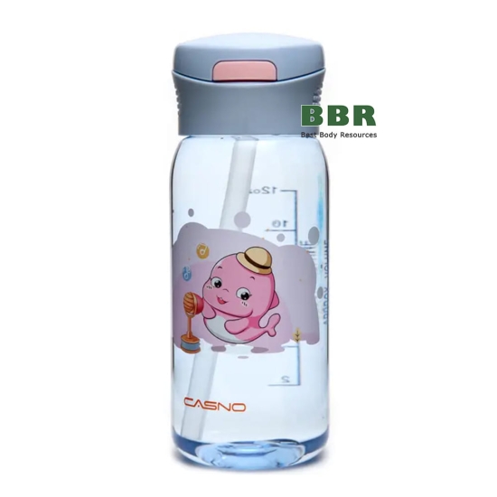 Бутылка для воды с трубочкой KXN-1195 Дельфин 400ml, Casno фото