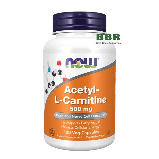 Acetyl L-Carnitine 500mg 100 Veg Caps, NOW Foods фото
