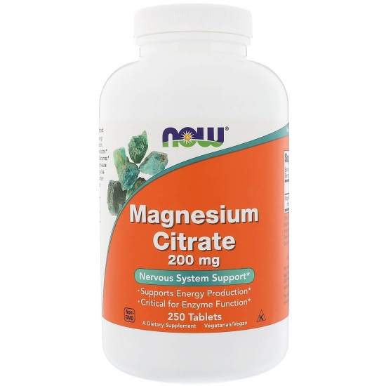 Magnesium Citrate 200mg 250 Tab, NOW Foods фото