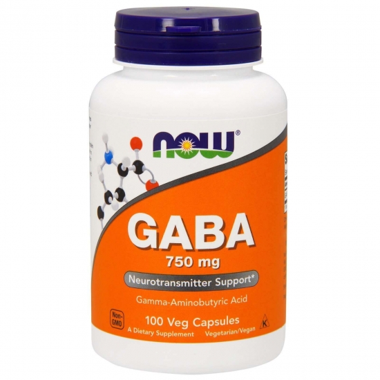 GABA 750mg 100 Caps, NOW Foods фото